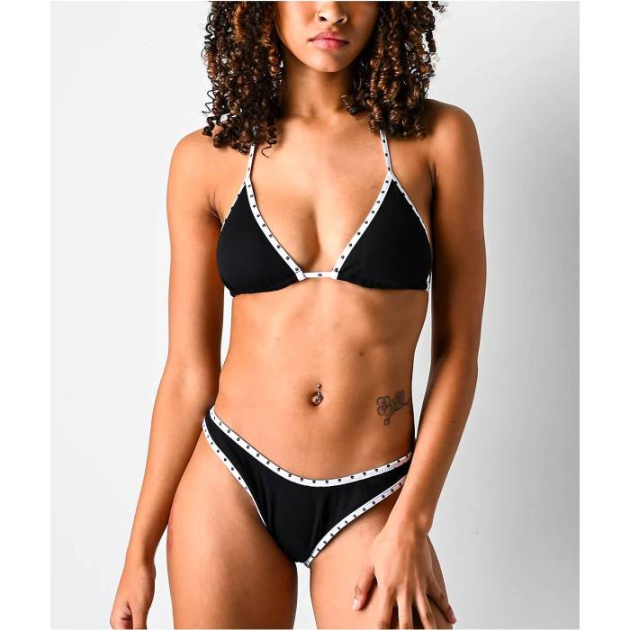 【★百貨店SALE★6/11十二時2時迄】Damsel 【 Lena Black Polka Dot High Leg Bikini Bottom Women\u0027s Black 】 黒いこと 黒いこと 御機嫌 ズボン ボトムス レディース 黒いこと 黒いこと