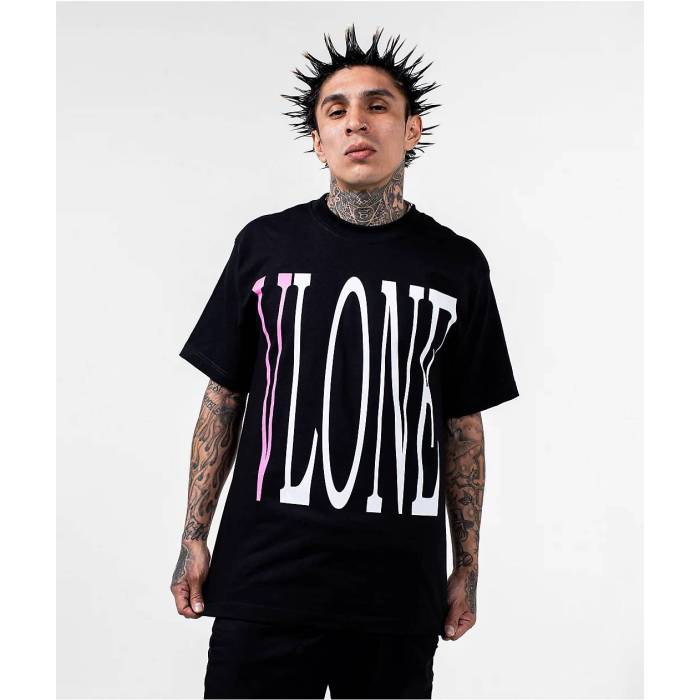 Vlone 【 Staple Pink & Black T-Shirt Men's Black 】 ステープル pink ピンク 黒色 ブラック Tシャツ メンズ 黒色 ブラック