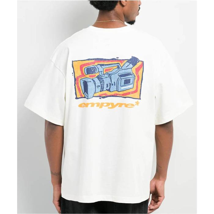 【★百貨店SALE★6/11真夜中2時迄】帝国 Empyre 【 Handycam White T-Shirt Men\u0027s White 】 白いこと 白いこと ティーシャツ メンズ 白いこと 白いこと