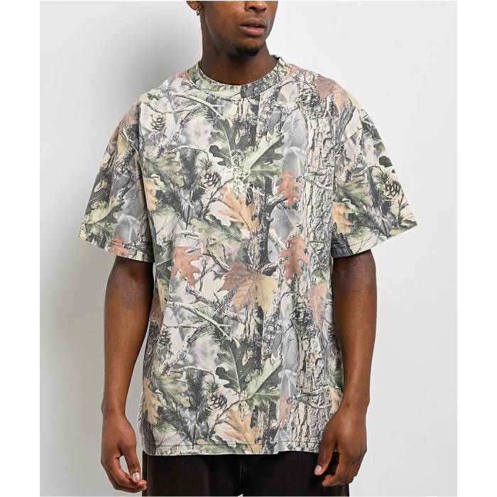 【★百貨店SALE★6/11真夜中2時迄】帝国 Empyre 【 Rose Cherub Vintage Wood Camo T-Shirt Men\u0027s - 】 Rose サクラ色 vintage ビンテージ・ヴィンテージ 家鴨柄 ティーシャツ メンズ NULL