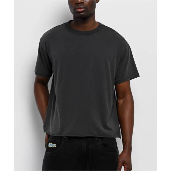 Ita 【 Eon Distressed Black Wash Crop T-Shirt Men\u0027s - 】 黒いこと 黒いこと Crop クロップ プルオーバー メンズ NULL
