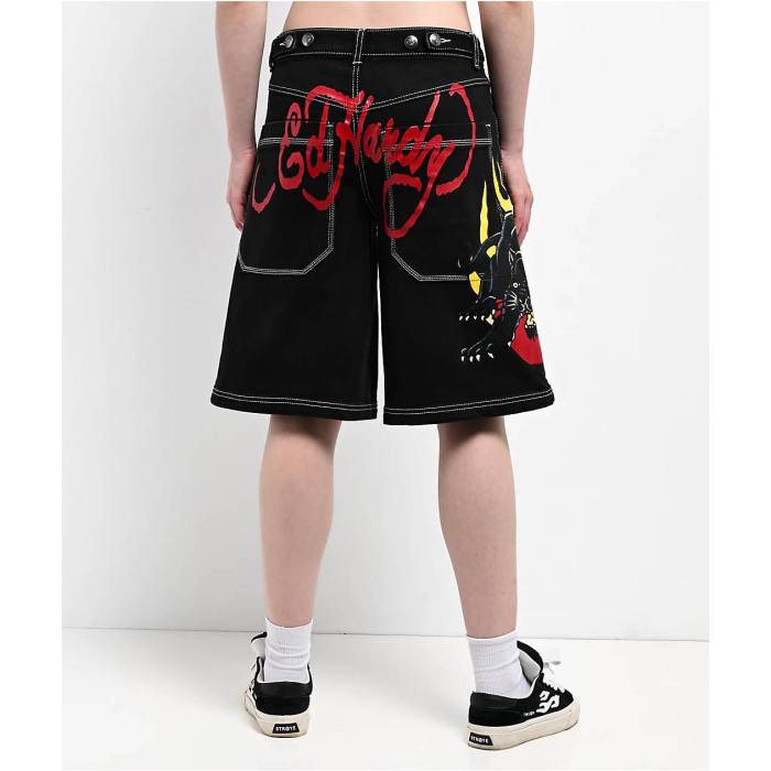 エドハーディー Ed Hardy 【 Panther Heart Black Jean Shorts Women's Black 】 黒色 ブラック ショーツ レディース 黒色 ブラック 21,420円