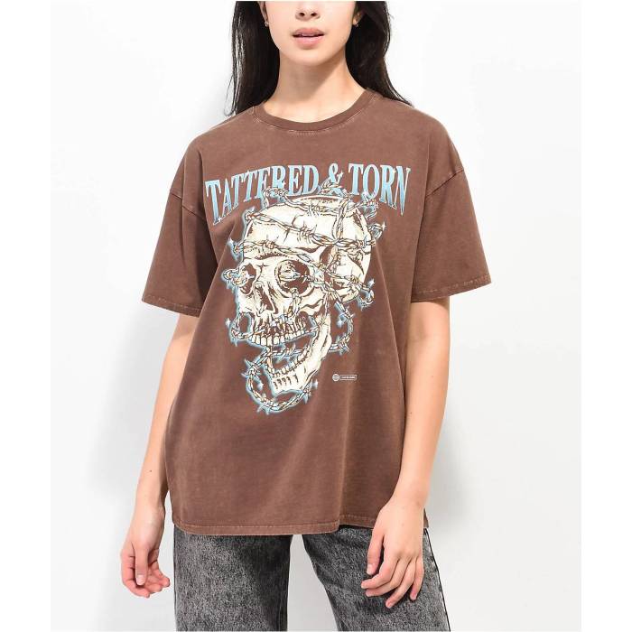 帝国 Empyre 【 Julien Barbed Skull Brown T-Shirt Women\u0027s Multicolor 】 赤銅色 赤銅色 プルオーバー レディース