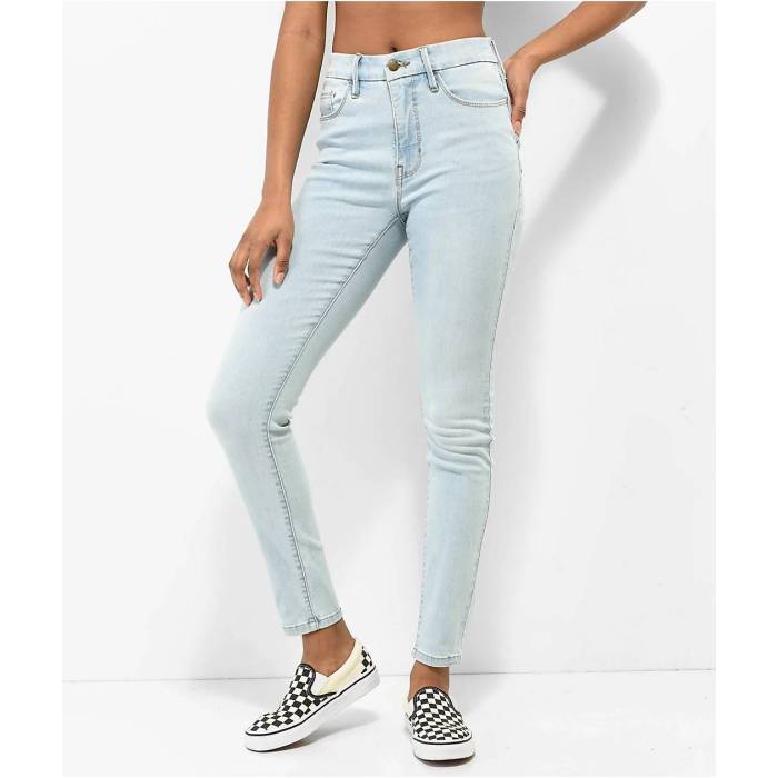 【★百貨店SALE★6/11真夜中2時迄】帝国 Empyre 【 Carrie Pico High-Rise Skinny Jeans Women\u0027s Light Pastel Blue 】 スキニー デニム レディース 青碧 青碧