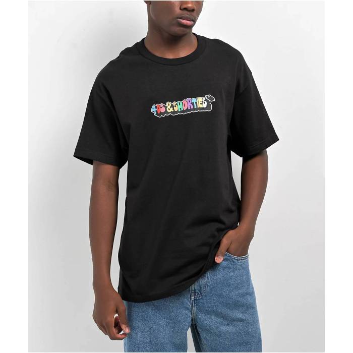 40S \u0026 Shorties 【 Toon Logo Black T-Shirt Men\u0027s Black 】 ロゴタイプ 黒いこと 黒いこと プルオーバー メンズ 黒いこと 黒いこと
