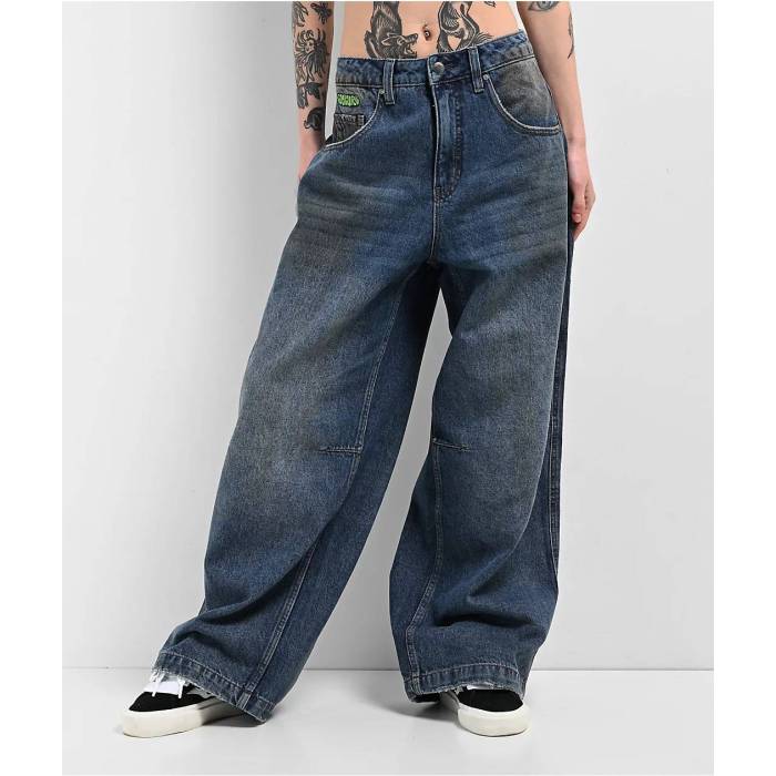 エンパイア Empyre 【 Boxcar Extent Wide Leg Blue Denim Jeans Women's Blue 】 青色 ブルー デニム ジーンズ レディース 青色 ブルー|スニケス