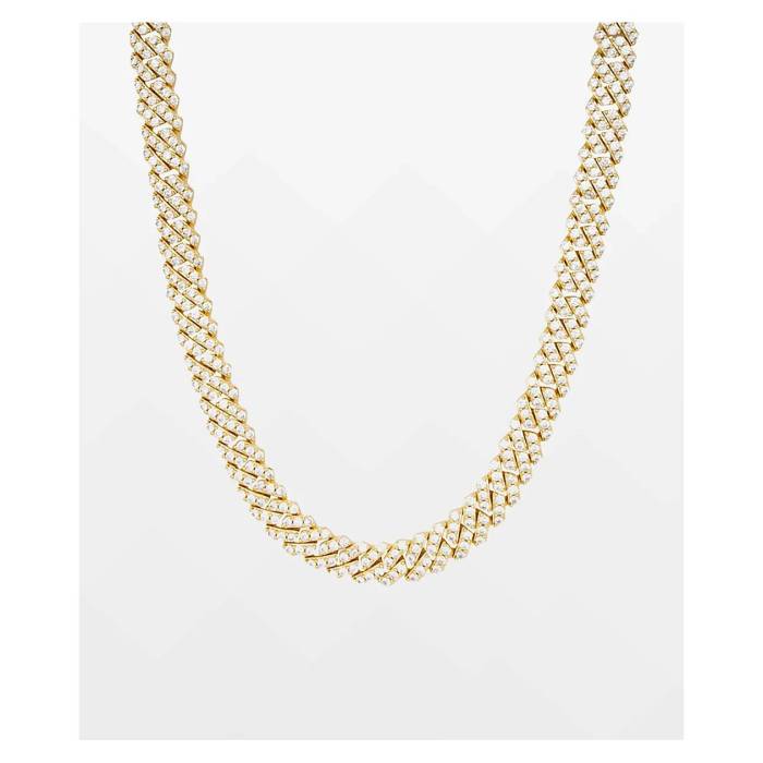 【★百貨店SALE★6/11十二時2時迄】The Gold Gods 【 Straight Diamond \u0026 Gold 8Mm Cuban Chain Necklace Men\u0027s Gold 】 金剛石 ゴールド キューバ共和国ン 首飾り メンズ ゴールド