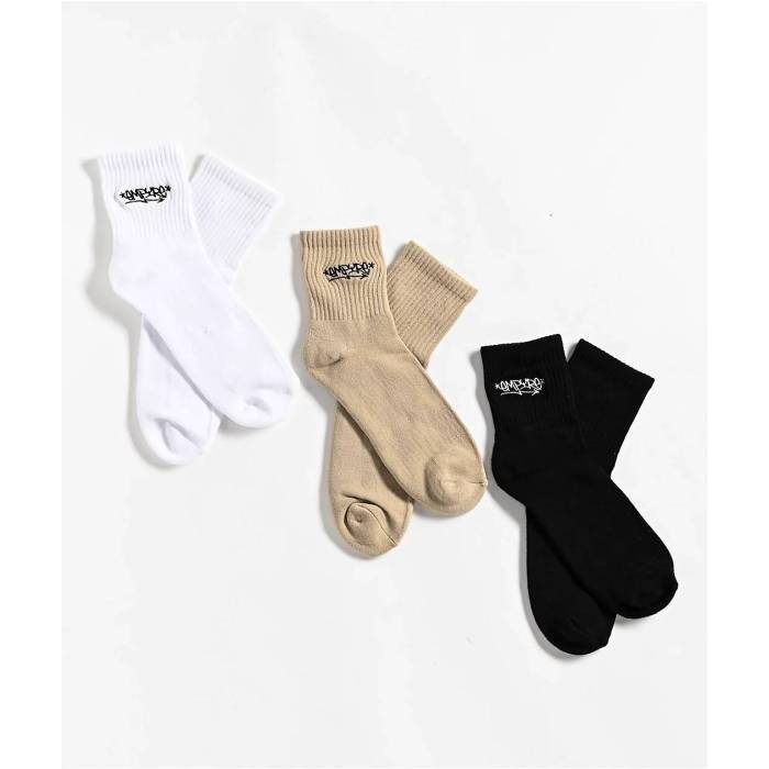 エンパイア Empyre 【 Black Beige & White 3 Pack Ankle Socks Men's Multicolor 】 黒色 ブラック ベージュ 白色 ホワイト ソックス・靴下 メンズ