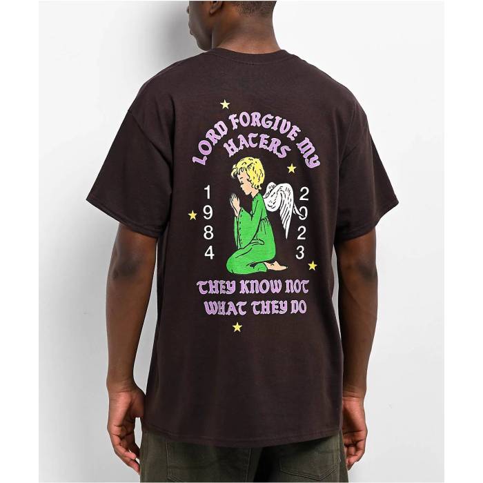 【★百貨店SALE★6/11真夜中2時迄】40S \u0026 Shorties 【 Lord Forgive Brown T-Shirt Men\u0027s Brown 】 赤銅色 赤銅色 ティーシャツ メンズ 赤銅色 赤銅色