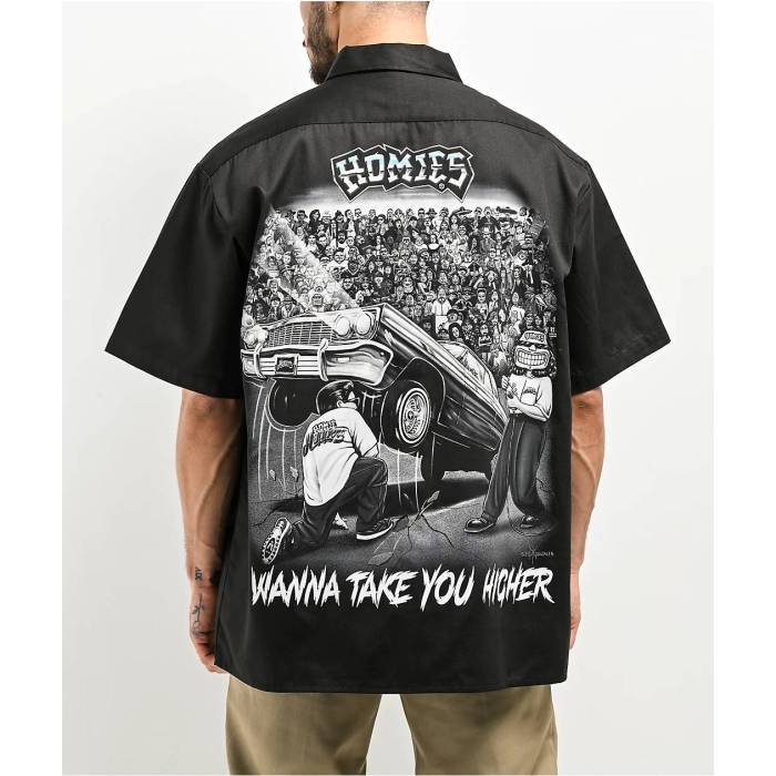 Dga 【 Homies Wanna Take You Higher Black Button Up Short Sleeve Shirt Men's Black 】 黒色 ブラック Sleeve スリーブ メンズ 黒色 ブラック