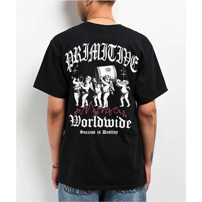 大時代 Primitive 【 Exchange Black T-Shirt Men\u0027s Black 】 黒いこと 黒いこと プルオーバー メンズ 黒いこと 黒いこと