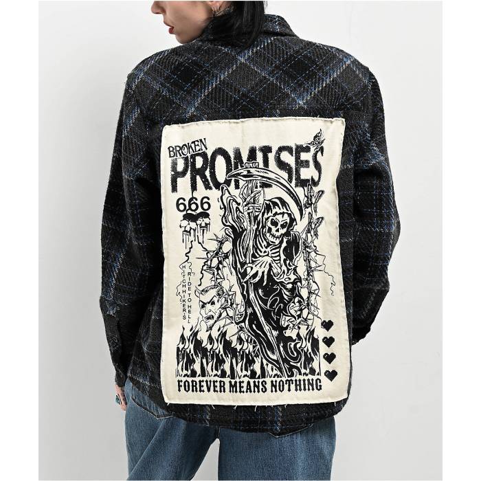 【★百貨店SALE★6/11十二時2時迄】Broken Promises 【 Hitchhiker Blue Flannel Shirt Women\u0027s Blue 】 青み 青色 レディース 青み 青色