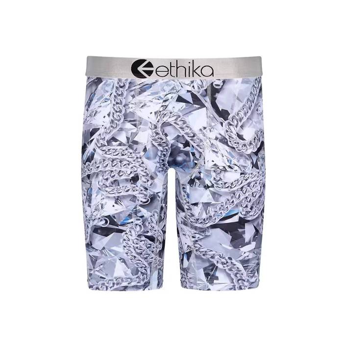 エシカ Ethika 【 Kids Benji Diamonds Boxer Briefs Kids\u0027 Silver 】 Silver しろがね色・しろがね色