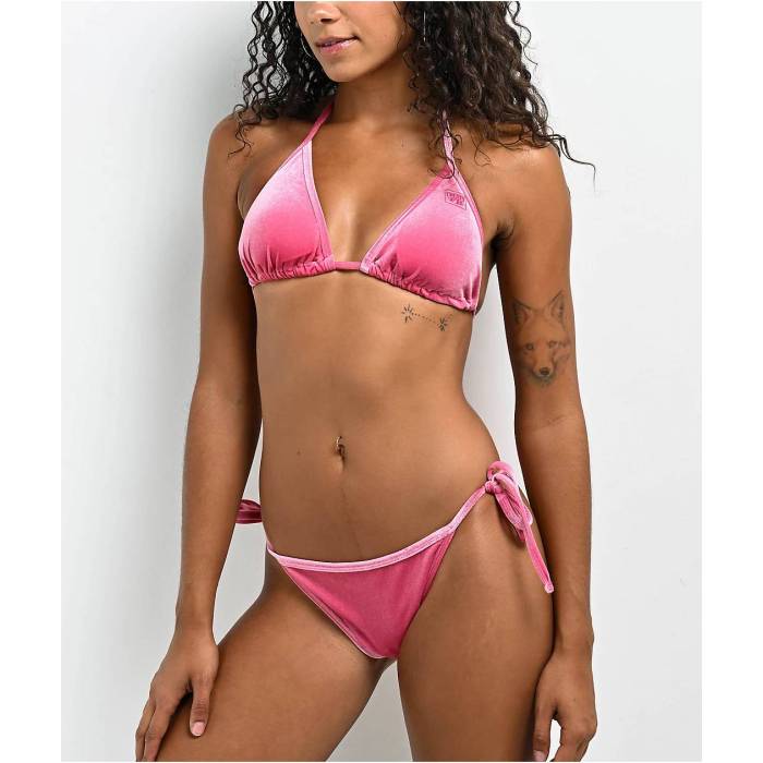 【★百貨店SALE★6/11真夜中2時迄】Fb County 【 Pink Velour String Bikini Bottom Women\u0027s Pink 】 pink さくら色 天鵞絨 ズボン ボトムス レディース pink さくら色