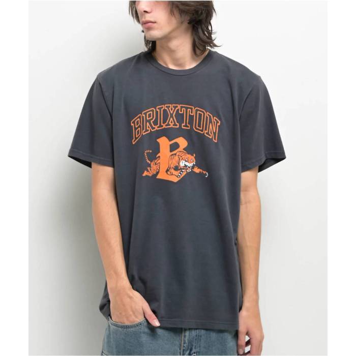 【★百貨店SALE★6/11真夜中2時迄】ブリクス米トン Brixton 【 Tiger Washed Black T-Shirt Men\u0027s Black 】 黒いこと 黒いこと ティーシャツ メンズ 黒いこと 黒いこと