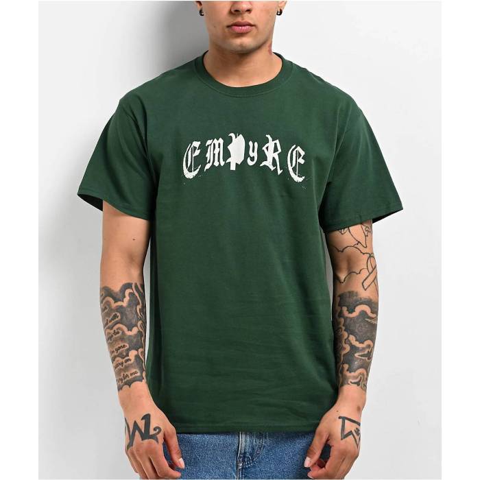帝国 Empyre 【 Disrupted Gothic Green T-Shirt Men\u0027s Forest 】 green 緑・緑であること プルオーバー メンズ フォレスト