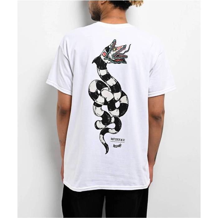 Welcome Skateboards 【 Welcome X Beetlejuice Sandworm White T-Shirt Men\u0027s White 】 白いこと 白いこと プルオーバー メンズ 白いこと 白いこと