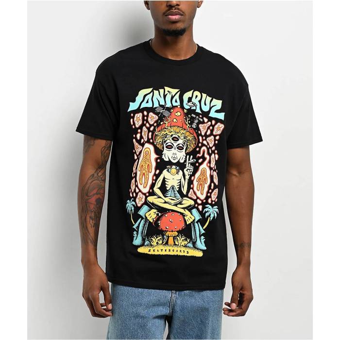 【★百貨店SALE★6/11真夜中2時迄】サンタ渡航 滑る Santa Cruz Skate 【 Santa Cruz Winkowski Spaced Out Black T-Shirt Men\u0027s White 】 黒いこと 黒いこと ティーシャツ メンズ 白いこと 白いこと
