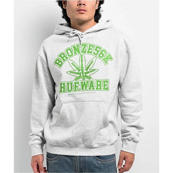 ハフ Huf 【 X Bronze 56K Plantware Heather Grey Hoodie Men's Grey 】 銅・ブロンズ heather ヘザー 灰色 グレー フーディー パーカー メンズ 灰色 グレー|スニケス