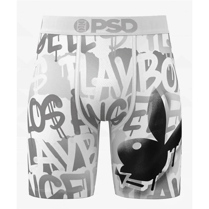 ピーエスディーアンダーウェア Psd Underwear 【 Psd X Playboy Silver Spray Boxer Briefs Men's White 】 Silver 銀色・シルバー メンズ 白色 ホワイト|スニケス