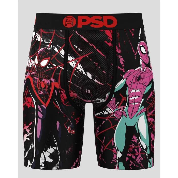 ピーエスディーアンダーウェア Psd Underwear 【 Psd X Marvel Spider Bros Boxer Briefs Men's Black 】 スパイダー メンズ 黒色 ブラック|スニケス