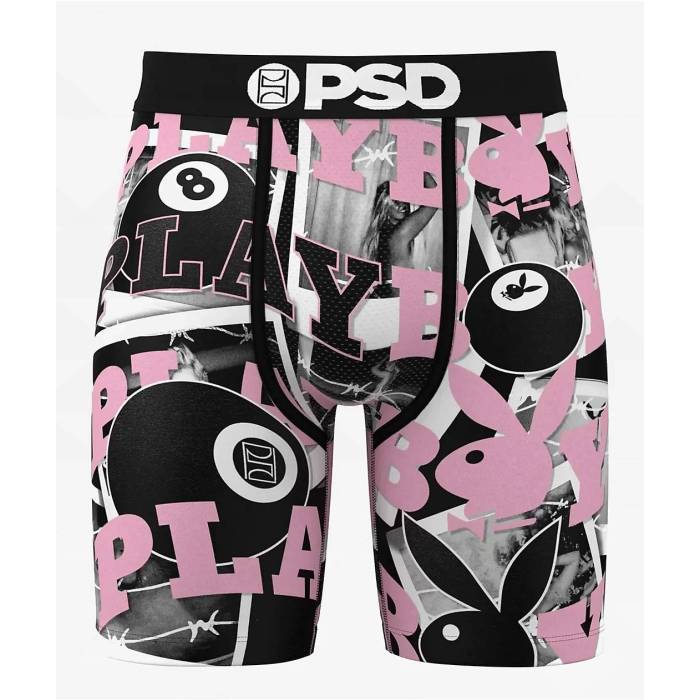 ピーエスディーアンダーウェア Psd Underwear 【 Psd X Playboy 8 Ball Black & Pink Boxer Briefs Men's Black 】 黒色 ブラック pink ピンク メンズ 黒色 ブラック|スニケス