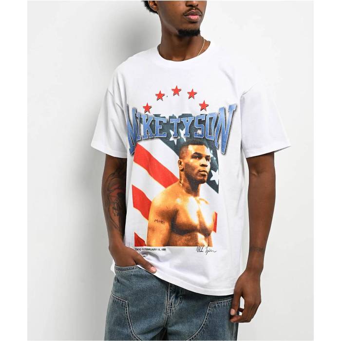 Mike Tyson Collection 【 Mike Tyson All American Hero White T-Shirt Men's White 】 白色 ホワイト Tシャツ メンズ 白色 ホワイト
