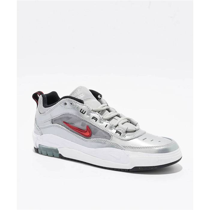 【★百貨店SALE★6/11真夜中2時迄】ナイキ Nike 【 Sb Air Max Ishod Prm Metallic Silver \u0026 Varsity Red Skate Shoes Men\u0027s Silver 】 エスビー マックス Silver しろがね色・しろがね色 Red 赤・赤いこと Skate 滑る シューズ 運動すること靴 メンズ Silver しろがね色・しろがね色
