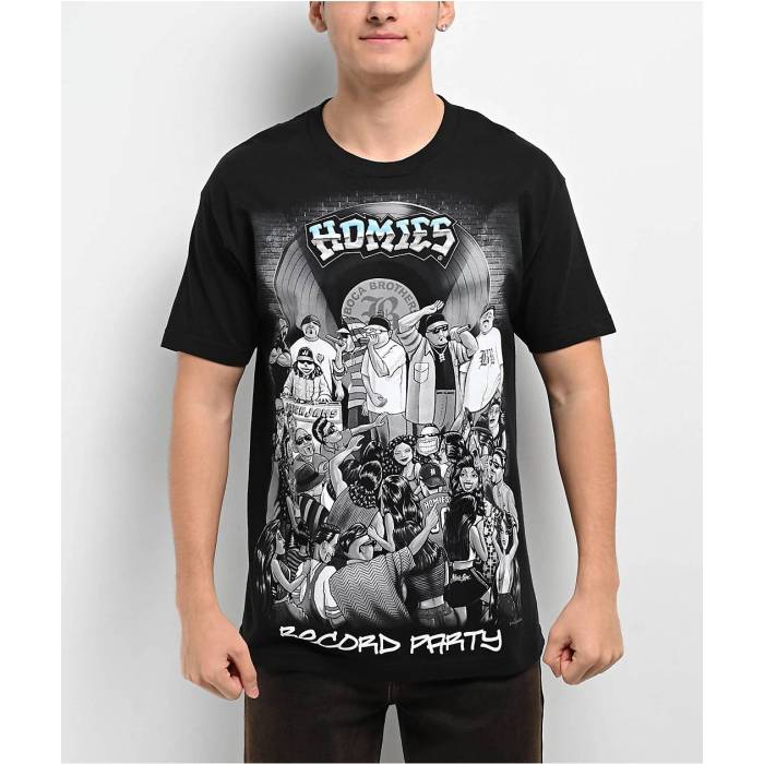 【★百貨店SALE★6/11真夜中2時迄】Dga 【 Homies Record Party Black T-Shirt Men\u0027s Black 】 黒いこと 黒いこと ティーシャツ メンズ 黒いこと 黒いこと