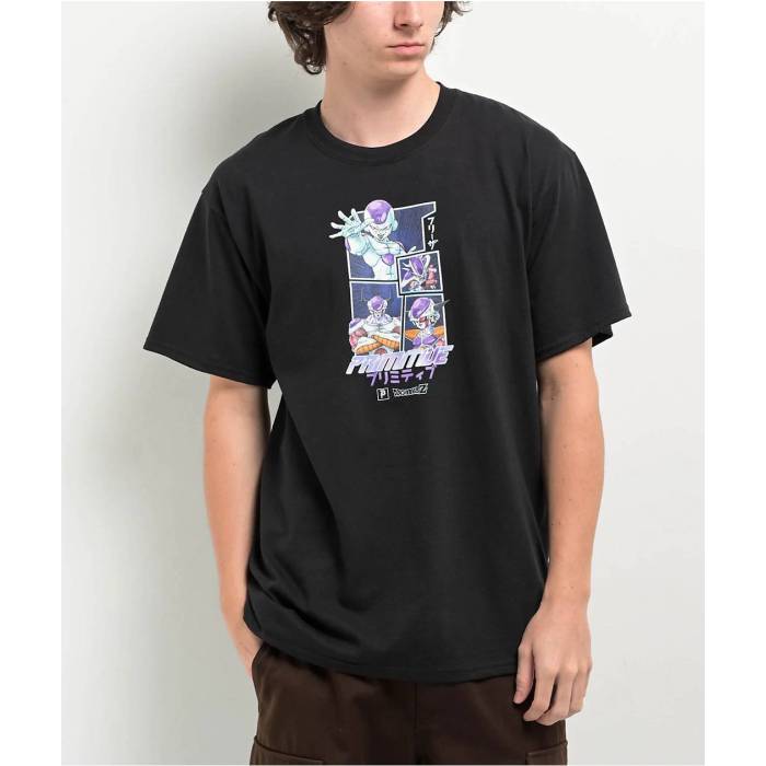 【★百貨店SALE★6/11真夜中2時迄】大時代 Primitive 【 X Dragon Ball Z Frieza Forms Black T-Shirt Men\u0027s Black 】 火竜 黒いこと 黒いこと ティーシャツ メンズ 黒いこと 黒いこと