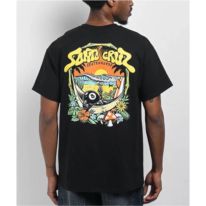 サンタクルーズ スケート Santa Cruz Skate 【 Santa Cruz 8Baller Trip Black T-Shirt Men's Black 】 黒色 ブラック Tシャツ メンズ 黒色 ブラック