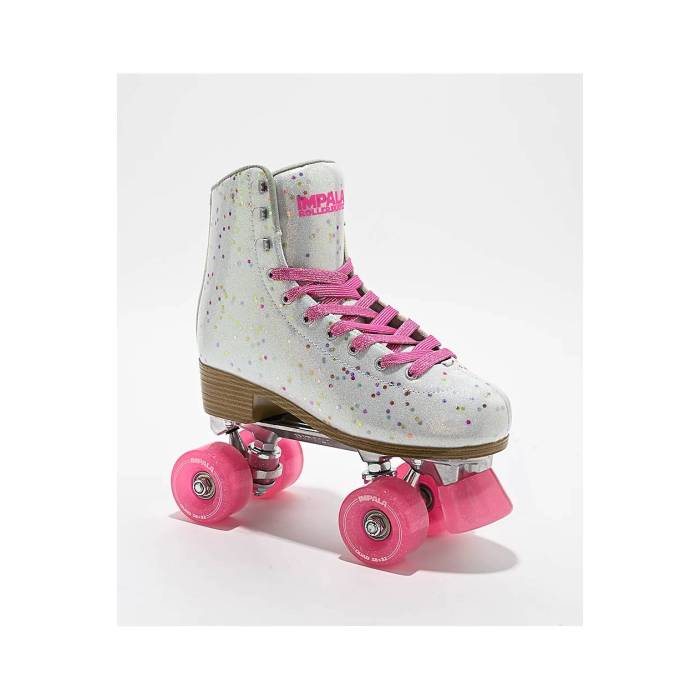 【★百貨店SALE★6/11真夜中2時迄】インパラローラースケート Impala Rollerskates 【 Impala Confetti White Roller Skates Women\u0027s Silver 】 白いこと 白いこと レディース Silver しろがね色・しろがね色