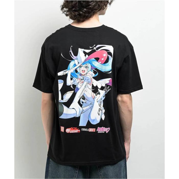 Formula Drift 【 X Good Smile Racing Miku Black T-Shirt Men's Black 】 黒色 ブラック Tシャツ メンズ 黒色 ブラック|スニケス