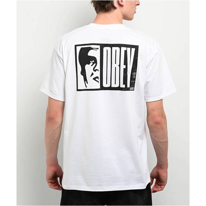 オベイ Obey 【 Half Icon White T-Shirt Men\u0027s White 】 二分の一 アイコン 白いこと 白いこと プルオーバー メンズ 白いこと 白いこと