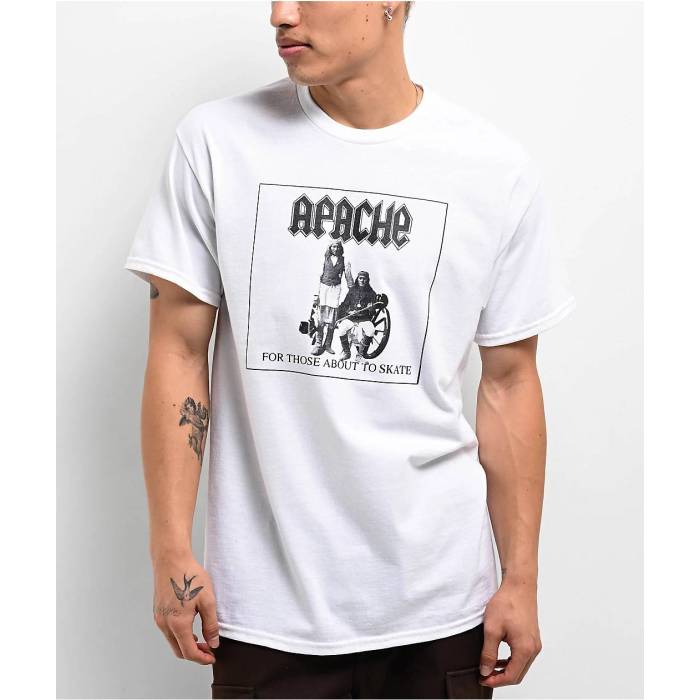 【★百貨店SALE★6/11真夜中2時迄】Apache 【 Rock \u0026 Roll White T-Shirt Men\u0027s White 】 白いこと 白いこと ティーシャツ メンズ 白いこと 白いこと