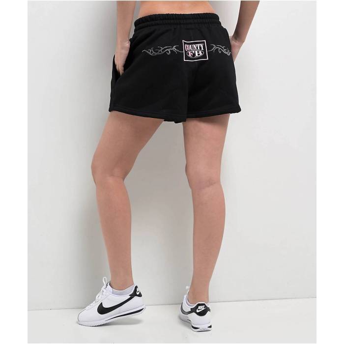 Fb County 【 Rhinestone Black Sweat Shorts Women's Black 】 黒色 ブラック Sweat スウェット ショーツ レディース 黒色 ブラック