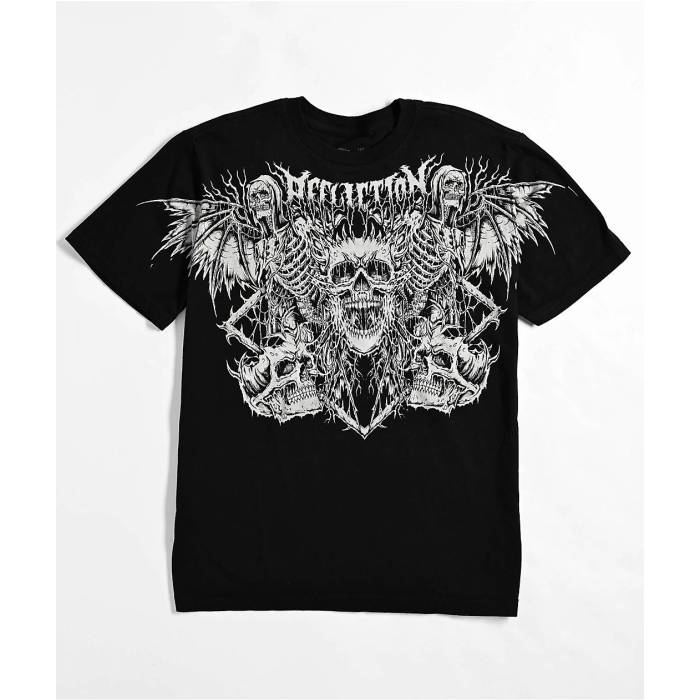 アフリクション Affliction 【 Kids Horror Swarm Black Lava T-Shirt Kids' Black 】 黒色 ブラック Tシャツ 黒色 ブラック