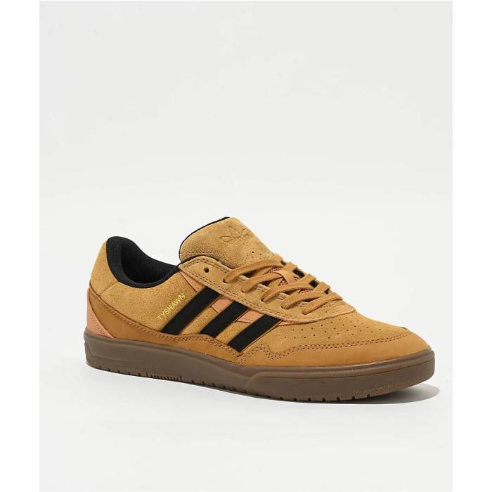 アディダス Adidas 【 Tyshawn Ii Mesa Black \u0026 Gum Skate Shoes Men\u0027s Medium Brown 】 黒いこと 黒いこと Skate 滑る シューズ 運動すること靴 メンズ 赤銅色 赤銅色