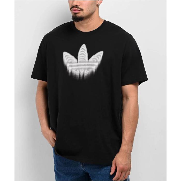 アディダス Adidas 【 Skeleton Trefoil Black T-Shirt Men's Black 】 トレフォイル 黒色 ブラック Tシャツ メンズ 黒色 ブラック 15,048円