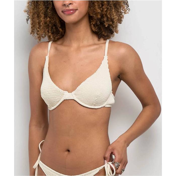 【★百貨店SALE★6/11真夜中2時迄】クイックしろがね色 Quiksilver 【 Tanner Seashell Underwire Bikini Top Women\u0027s White 】 レディース 白いこと 白いこと