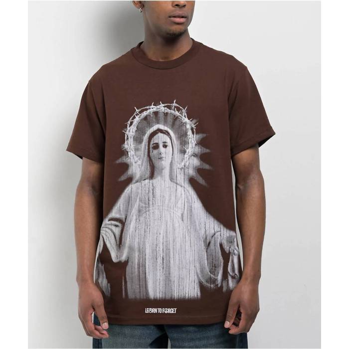 【★百貨店SALE★6/11真夜中2時迄】Ltf 【 Learn To Forget Our Lady Brown T-Shirt Men\u0027s Brown 】 赤銅色 赤銅色 ティーシャツ メンズ 赤銅色 赤銅色