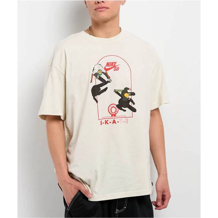 【★百貨店SALE★6/11十二時2時迄】ナイキ Nike 【 Sb Court Light Bone T-Shirt Men\u0027s Natural 】 エスビー 厚地の外套 プルオーバー メンズ 自然的