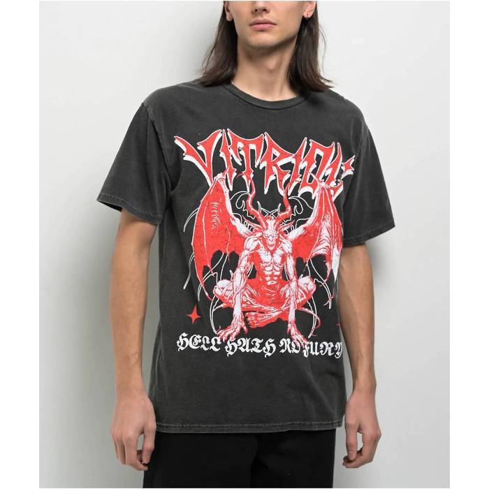 Vitriol 【 Hath No Fury Charcoal T-Shirt Men\u0027s Charcoal 】 濃灰色 プルオーバー メンズ 濃灰色