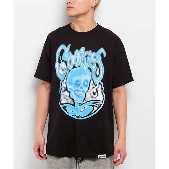 【★百貨店SALE★6/11十二時2時迄】Cookies Clothing 【 Cookies Shock Black T-Shirt Men\u0027s Black 】 ぼうぜん自失 黒いこと 黒いこと プルオーバー メンズ 黒いこと 黒いこと