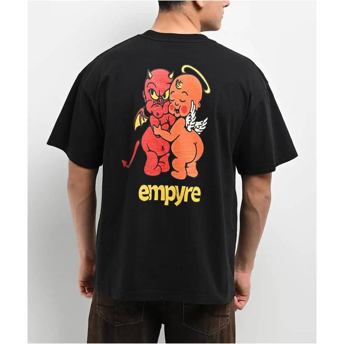 帝国 Empyre 【 Devil Hug Black T-Shirt Men\u0027s Black 】 黒いこと 黒いこと プルオーバー メンズ 黒いこと 黒いこと
