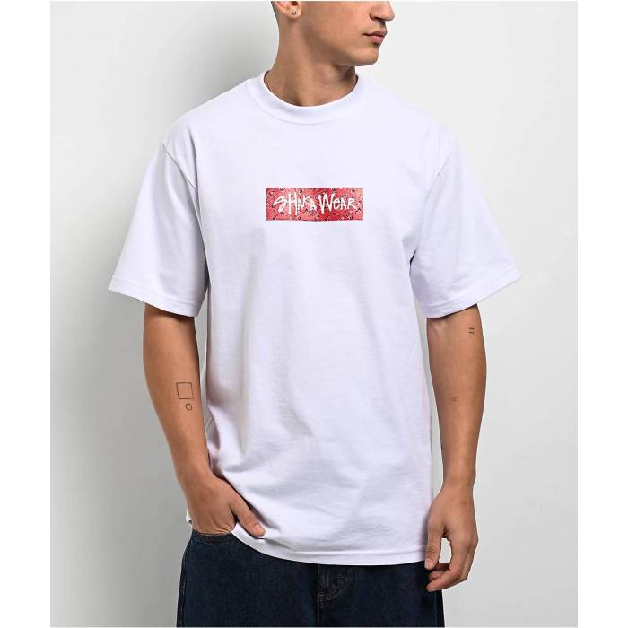 【★百貨店SALE★6/11真夜中2時迄】Shaka Wear 【 Paisley Heavyweight White T-Shirt Men\u0027s White 】 白いこと 白いこと ティーシャツ メンズ 白いこと 白いこと