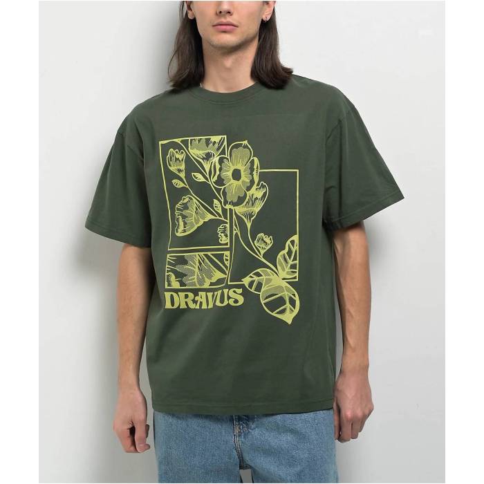 【★百貨店SALE★6/11真夜中2時迄】Dravus 【 Boxed Forest Green T-Shirt Men\u0027s Dark Green 】 フォレスト green 緑・緑であること ティーシャツ メンズ green 緑・緑であること