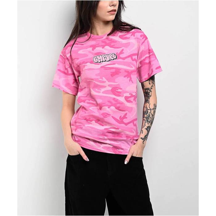エンパイア Empyre 【 Bubble Logo Pink Camo T-Shirt Women's Pink 】 バブル ロゴ pink ピンク カモ柄 Tシャツ レディース pink ピンク