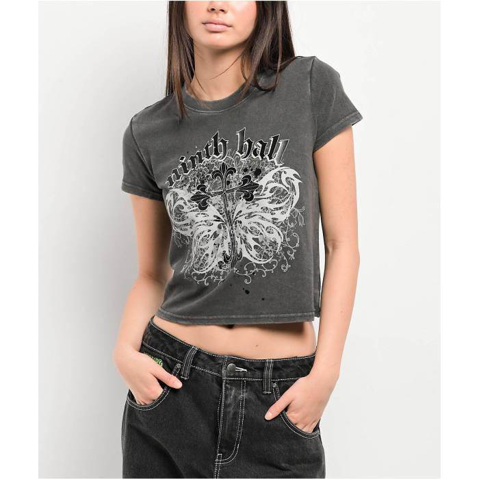Ninth Hall 【 Rico Black Wash T-Shirt Women\u0027s Black 】 黒いこと 黒いこと プルオーバー レディース 黒いこと 黒いこと