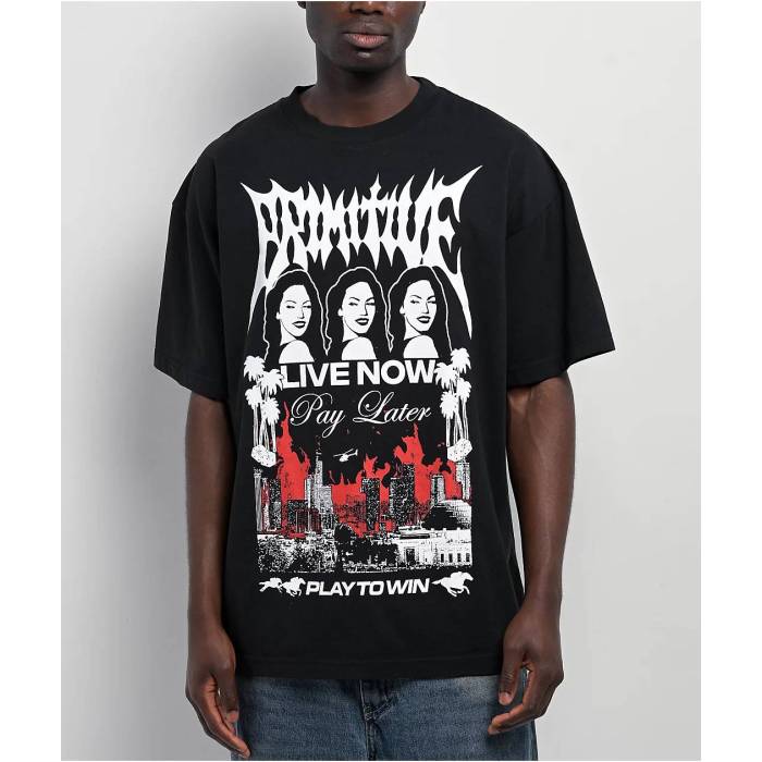 【★百貨店SALE★6/11真夜中2時迄】大時代 Primitive 【 High Risk Black Heavyweight T-Shirt Men\u0027s Black 】 ご機嫌 黒いこと 黒いこと ティーシャツ メンズ 黒いこと 黒いこと